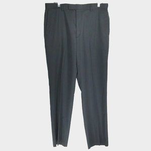 Claiborne 34/32 Pants Dress Gray Straight Leg Flat Front 35x32 Polyester Work